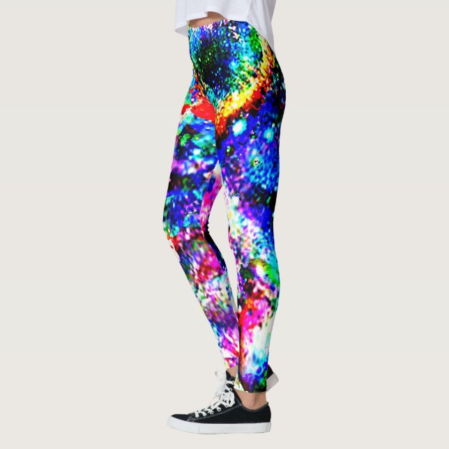 Fire & Ice Tie Dye Leggings - Custom Bright Bold (Left)