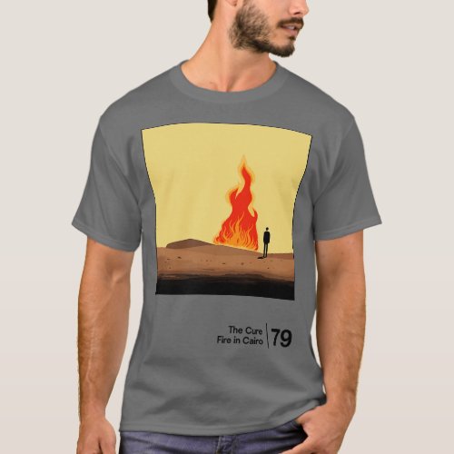 Fire in Cairo Minimal Style Graphic Artwork Design T_Shirt
