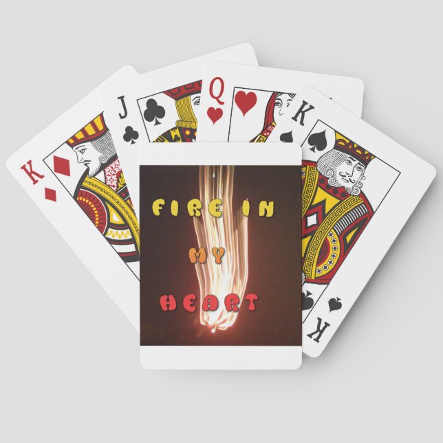 Fire in My Heart Art Print Poker Cards (Back)