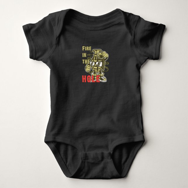 Fire in the Hole Baby Bodysuit (Front)
