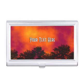 Fire in the Sky Personalized Business Card Holder