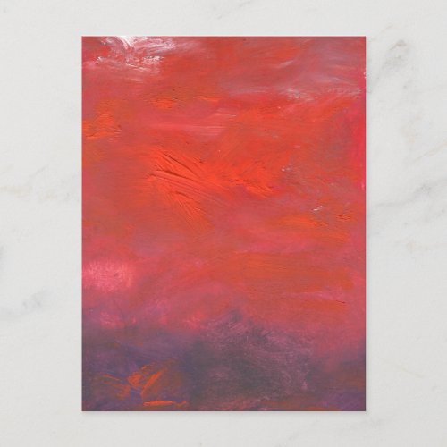 Fire in the Sky Purple and Red Abstract Landscape Postcard