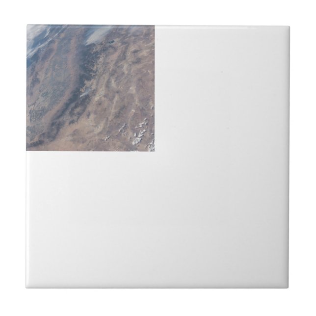 Fire In Yosemite National Park & Stanislaus Forest Ceramic Tile (Front)