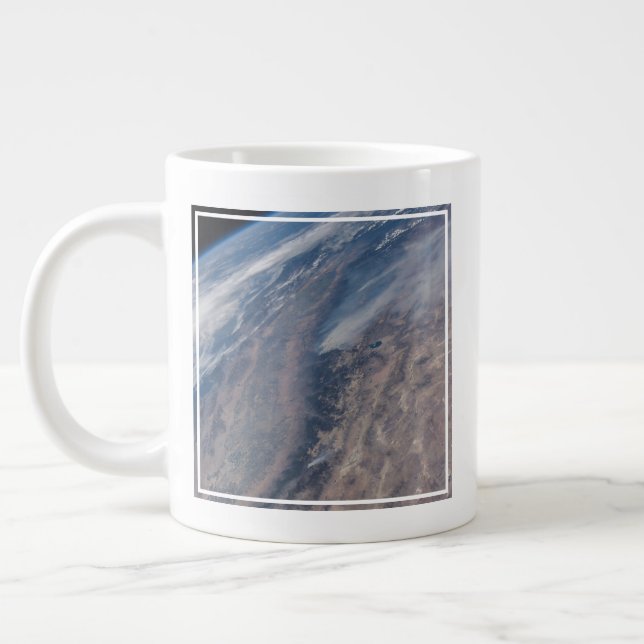 Fire In Yosemite National Park & Stanislaus Forest Giant Coffee Mug (Left)
