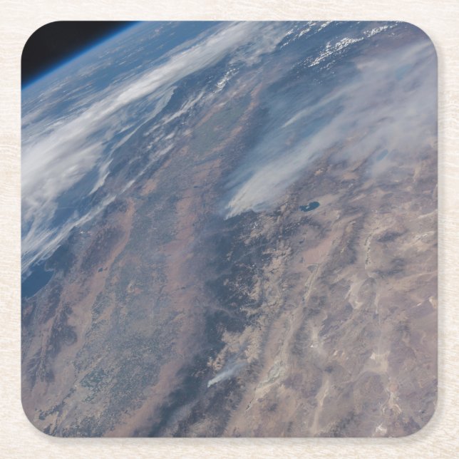 Fire In Yosemite National Park & Stanislaus Forest Square Paper Coaster (Front)