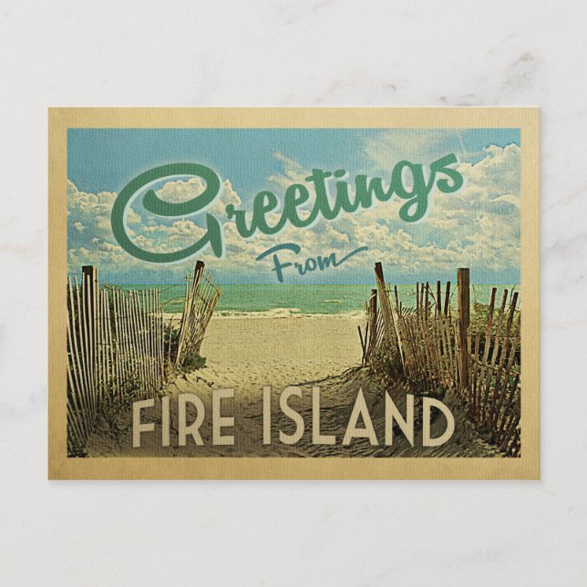 Fire Island Beach Vintage Travel Postcard (Front)