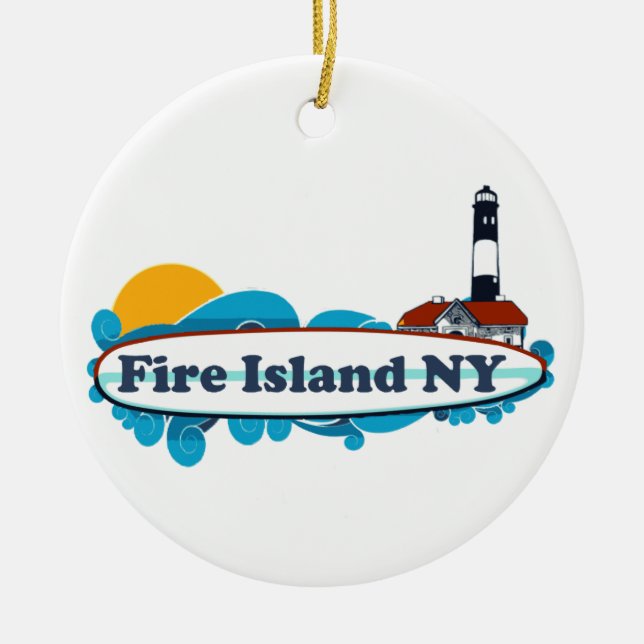 Fire Island. Ceramic Ornament (Front)