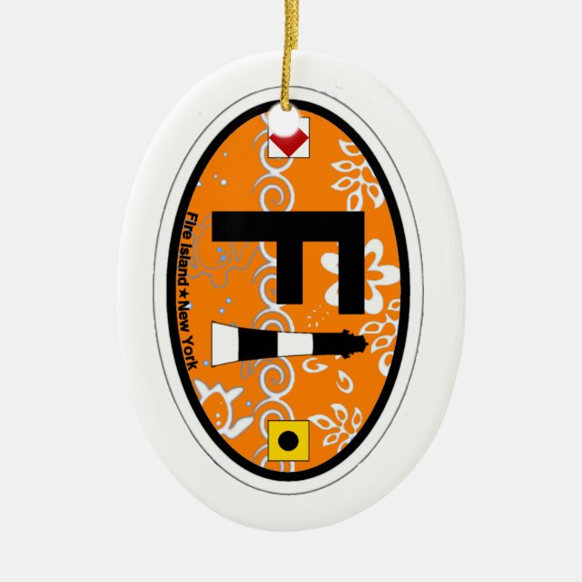 Fire Island. Ceramic Ornament (Front)