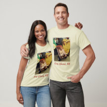 Fire Island Colored Wagons Adult T-shirt