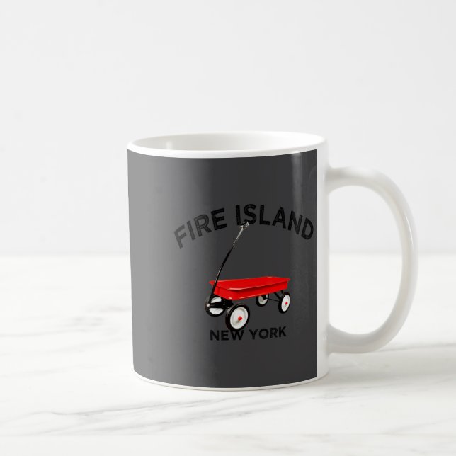 Fire Island Large Version Red Wagon Long Island Ny Coffee Mug (Right)