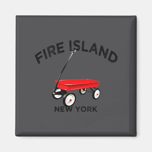 Fire Island Large Version Red Wagon Long Island Ny Magnet (Front)