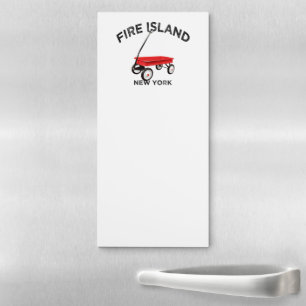 Fire Island large version Red Wagon Long Island NY Magnetic Notepad