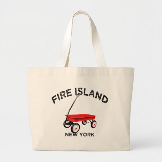Fire Island large version Red Wagon Long Island NY Tote Bag