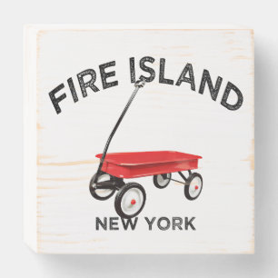 Fire Island large version Red Wagon Long Island NY Wooden Box Sign