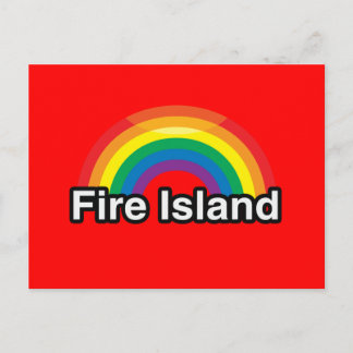 FIRE ISLAND LGBT PRIDE RAINBOW POSTCARD