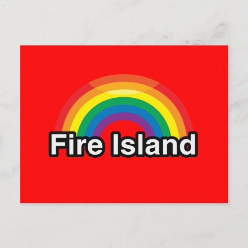 FIRE ISLAND LGBT PRIDE RAINBOW POSTCARD