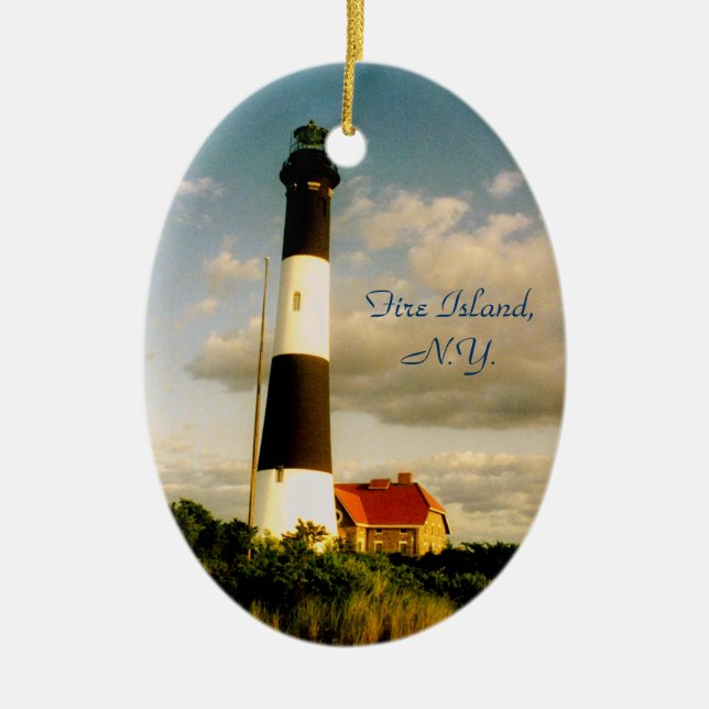 'Fire Island Lighthouse at Sunset' Ornament (Front)