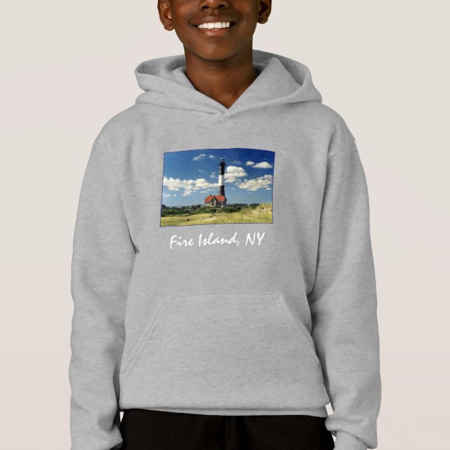 Fire Island Lighthouse Kids' Hoodie Sweatshirt (Front)