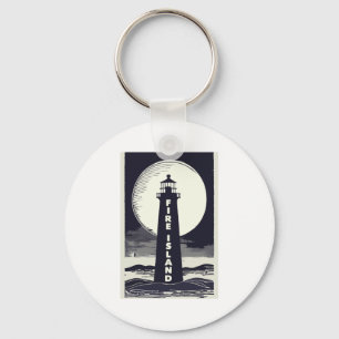 Fire Island Lighthouse New York Moon Keychain