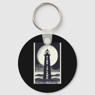 Fire Island Lighthouse New York Moon Keychain