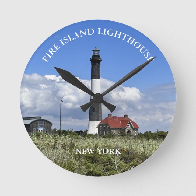 Fire Island Lighthouse, New York Round Clock (Front)