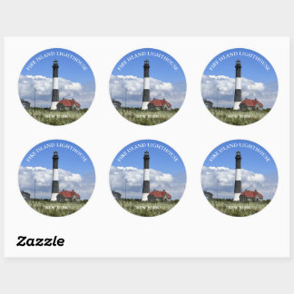 Fire Island Lighthouse, New York Round Stickers