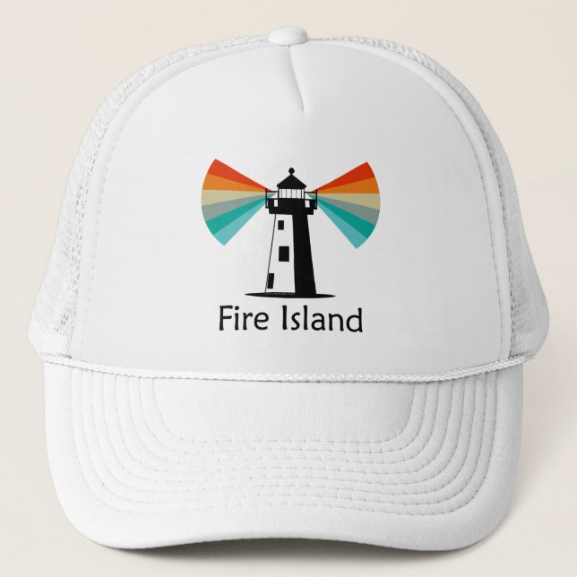 Fire Island Lighthouse Rainbow Trucker Hat (Front)