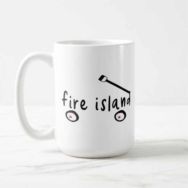 Fire Island Long Island NY wagon word summer vaca Coffee Mug (Left)