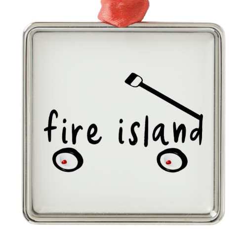 Fire Island Long Island NY wagon word summer vaca Metal Ornament