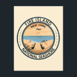 Fire Island National Seashore New York Badge Postcard<br><div class="desc">Fire Island National Seashore illustration in a badge style circle.</div>