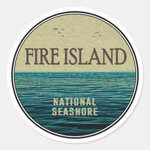 Fire Island National Seashore New York Ocean Birds Classic Round Sticker