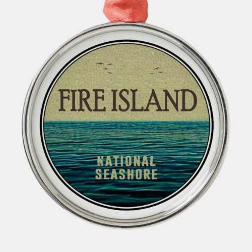 Fire Island National Seashore New York Ocean Birds Metal Ornament