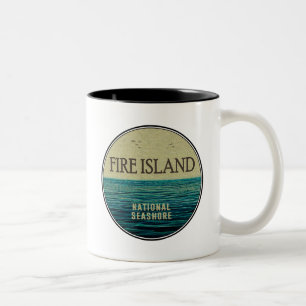 Fire Island National Seashore New York Ocean Birds Two-Tone Coffee Mug