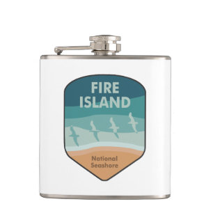 Fire Island National Seashore New York Seagulls Flask