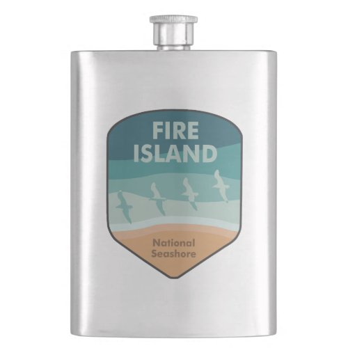 Fire Island National Seashore New York Seagulls Flask