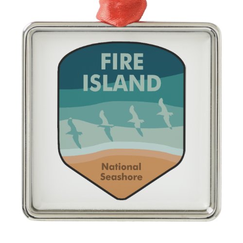 Fire Island National Seashore New York Seagulls Metal Ornament