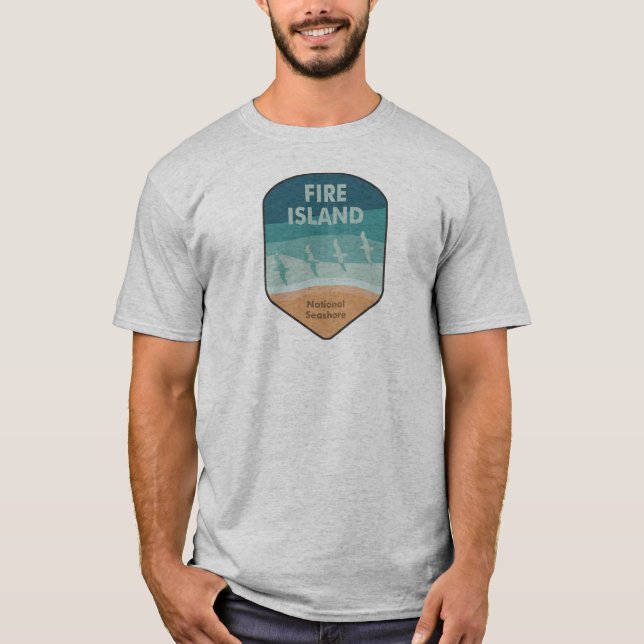Fire Island National Seashore New York Seagulls T-Shirt (Front)