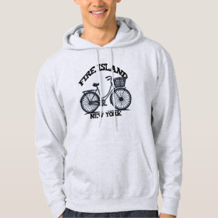 Fire Island New York Blue Bicycle Vintage Vibes Hoodie