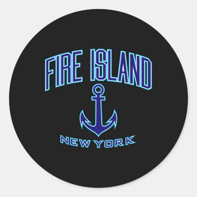 Fire Island Ny For Classic Round Sticker (Front)