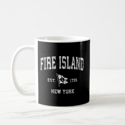 Fire Island Ny Nautical Boat Anchor Flag Sports Coffee Mug