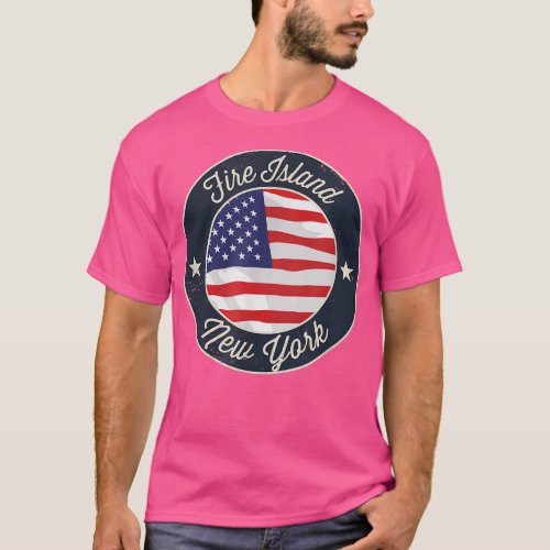 Fire Island _ Patriotic New York Souvenir T_Shirt