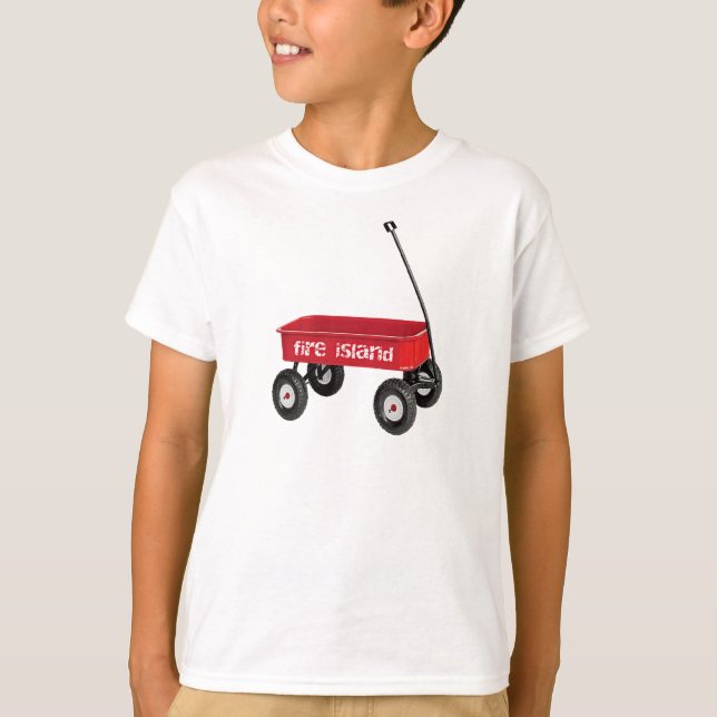 Fire Island red wagon summer beach vacation  T-Shirt (Front)