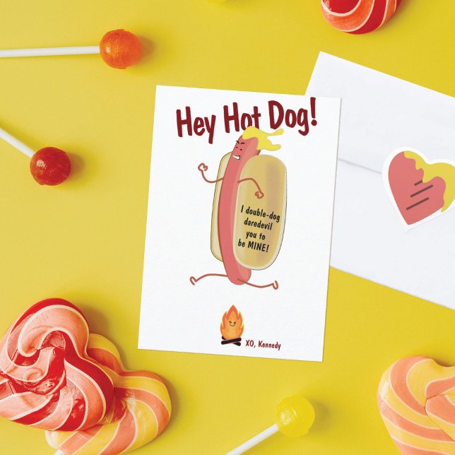 Fire Jumping Hot  Kids School Valentine's Day Card (Creator Uploaded)