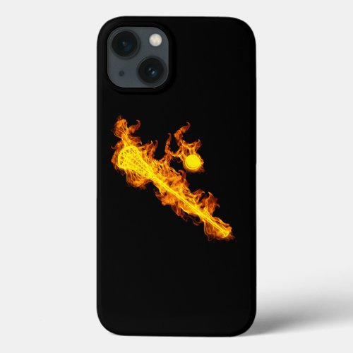 Fire Lacrosse Stick And Ball  iPhone 13 Case