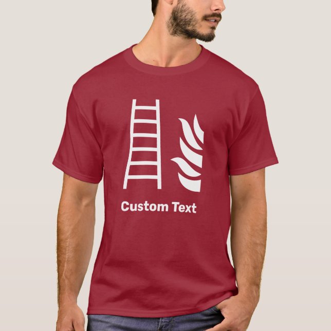 Fire Ladder Safety Sign T-Shirt (Front)