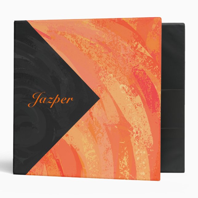 Fire Lake Orange and Black Monogram Binder (Front/Inside)