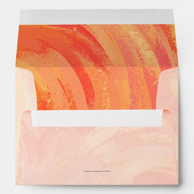 Fire Lake Orange and Black Monogram Envelope (Back (Bottom))
