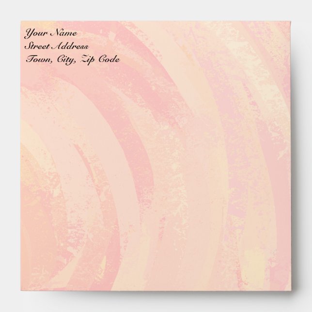 Fire Lake Orange and Black Monogram Envelope (Front)