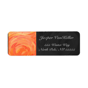Fire Lake Orange and Black Monogram Label