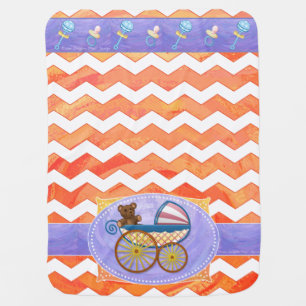 Fire Lake Orange Chevron Baby Swaddle Blanket